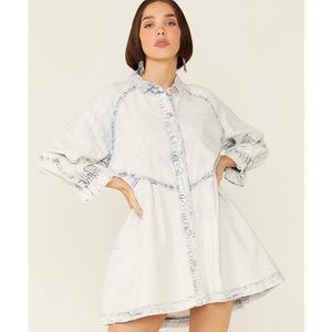 Free people Hanna acid wash denim dress